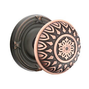 Emtek Lancaster Knob with Ribbon & Reed Rosette in Oil Rubbed Bronze finish