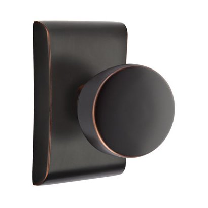 Emtek Laurent Round Knob with Neos Rosette in Oil Rubbed Bronze finish