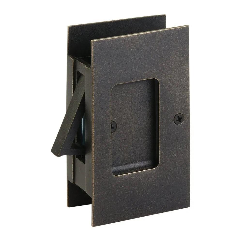 Emtek Passage Modern Rectangular Pocket Door Lock Medium Bronze Patina