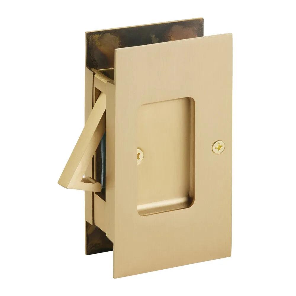 Emtek Passage Modern Rectangular Pocket Door Lock Satin Brass
