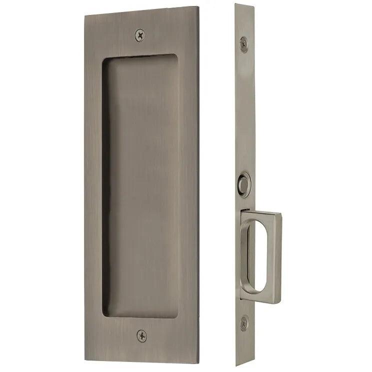 Emtek Passage Modern Rectangular Pocket Door Mortise Lock Pewter