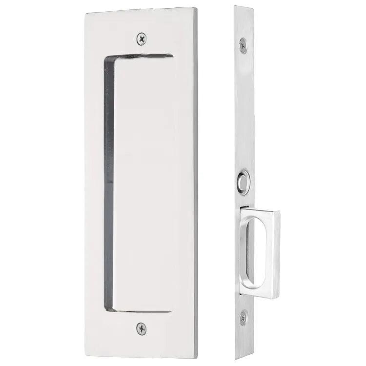 Emtek Passage Modern Rectangular Pocket Door Mortise Lock Polished Chrome