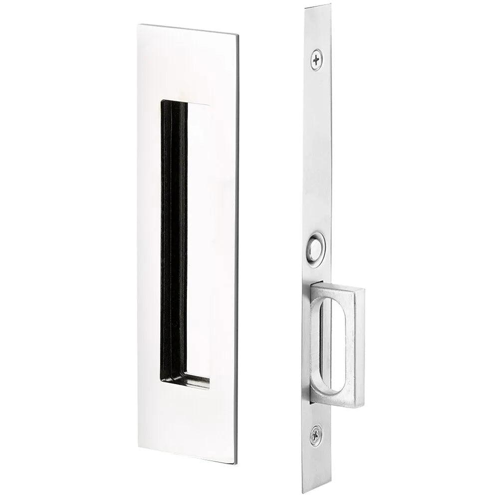 Emtek Passage Narrow Modern Rectangular Pocket Door Mortise Lock Polished Chrome