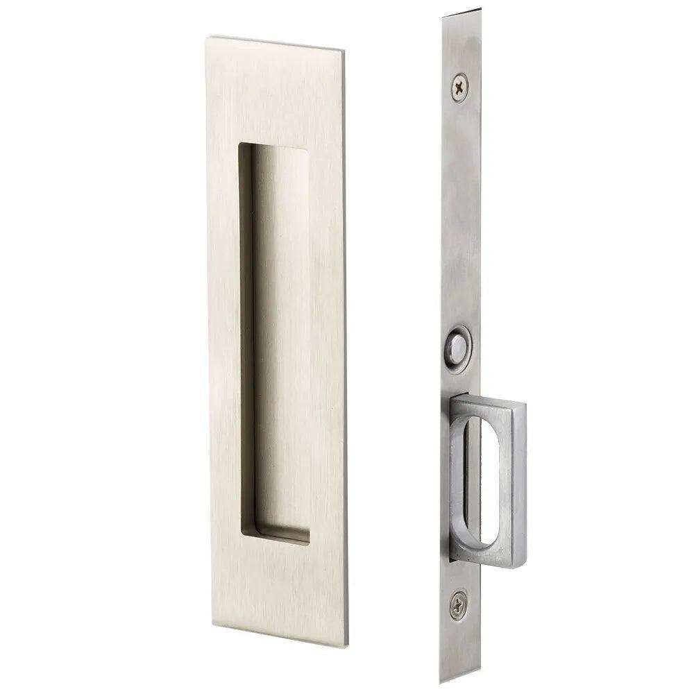 Emtek Passage Narrow Modern Rectangular Pocket Door Mortise Lock Satin Nickel