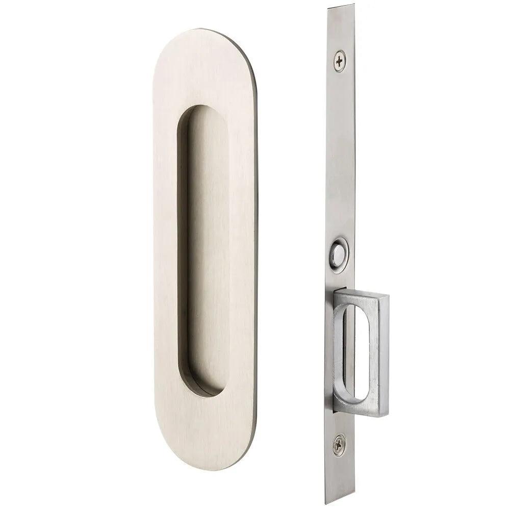 Emtek Passage Narrow Oval Pocket Door Mortise Lock Satin Nickel