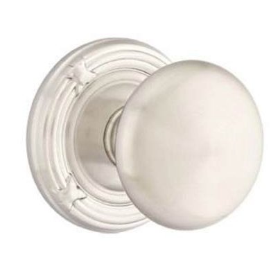 Emtek Providence Knob with Ribbon & Reed Rosette in Satin Nickel finish