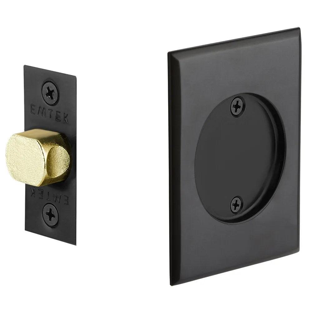 Emtek Passage Rectangular Pocket Door Tubular Lock Flat Black
