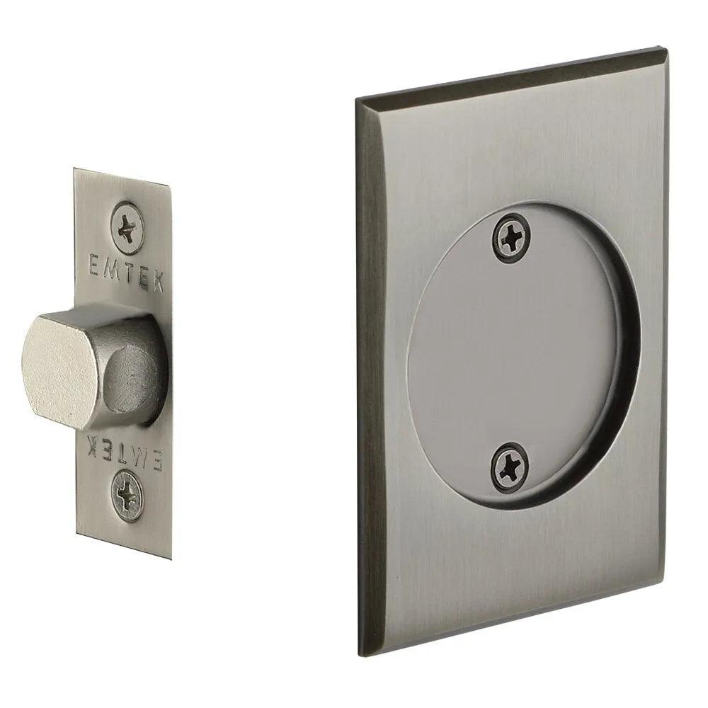 Emtek Passage Rectangular Pocket Door Tubular Lock Pewter