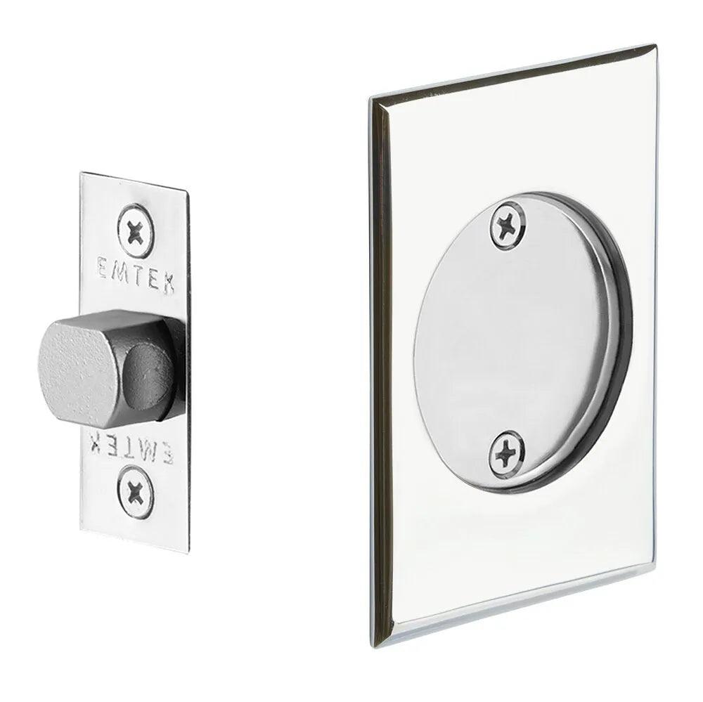 Emtek Passage Rectangular Pocket Door Tubular Lock Polished Chrome