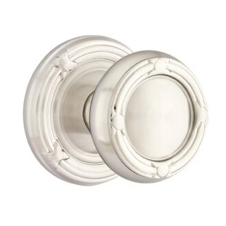 Emtek Ribbon & Reed Knob with Ribbon & Reed Rosette in Satin Nickel finish