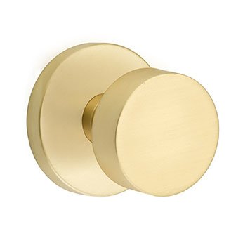 Emtek Round Knob with Disk Rosette in Satin Brass finish