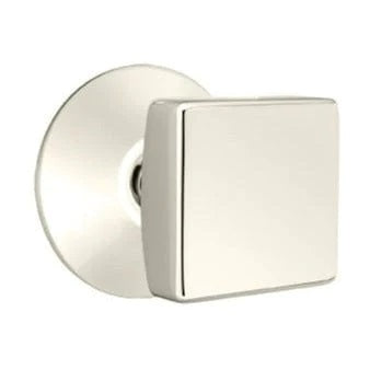 Emtek Square Knob with Modern Rosette in Lifetime Polished Nickel finish