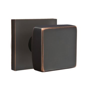 Emtek Square Knob with Square Rosette in Oil Rubbed Bronze finish