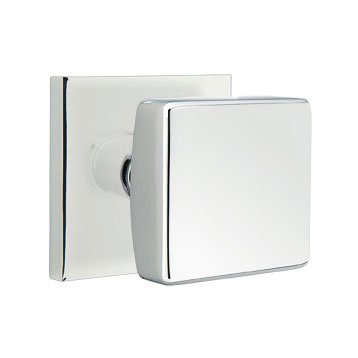 Emtek Square Knob with Square Rosette in Polished Chrome finish