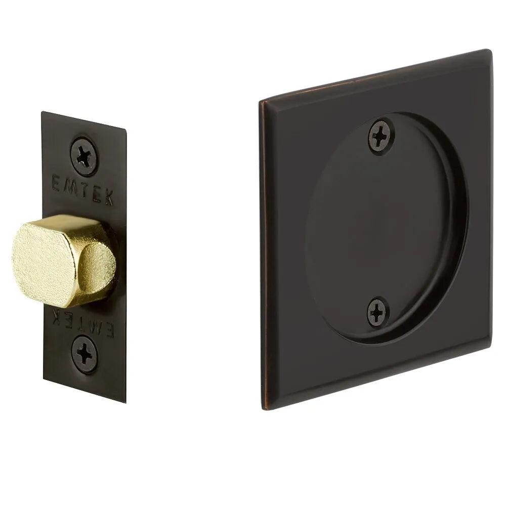 Emtek Passage Square Pocket Door Tubular Lock Oil Rubbed Bronze