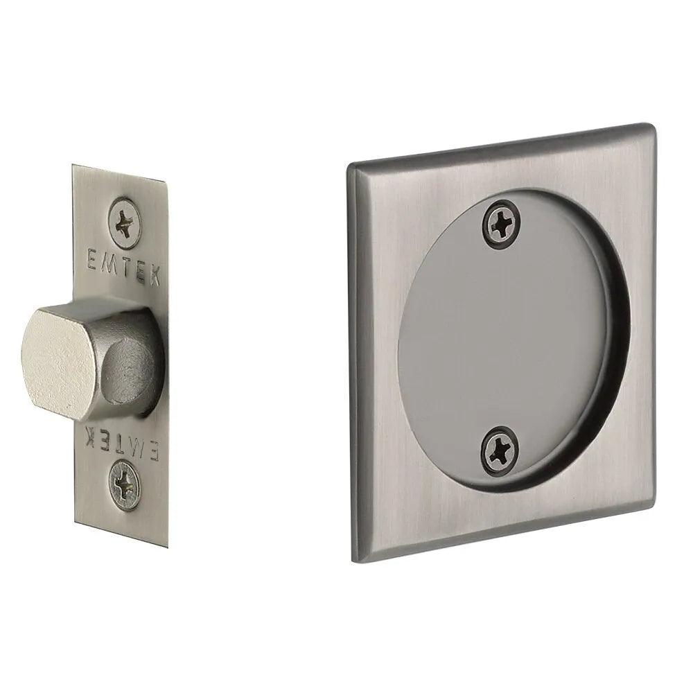 Emtek Passage Square Pocket Door Tubular Lock Pewter