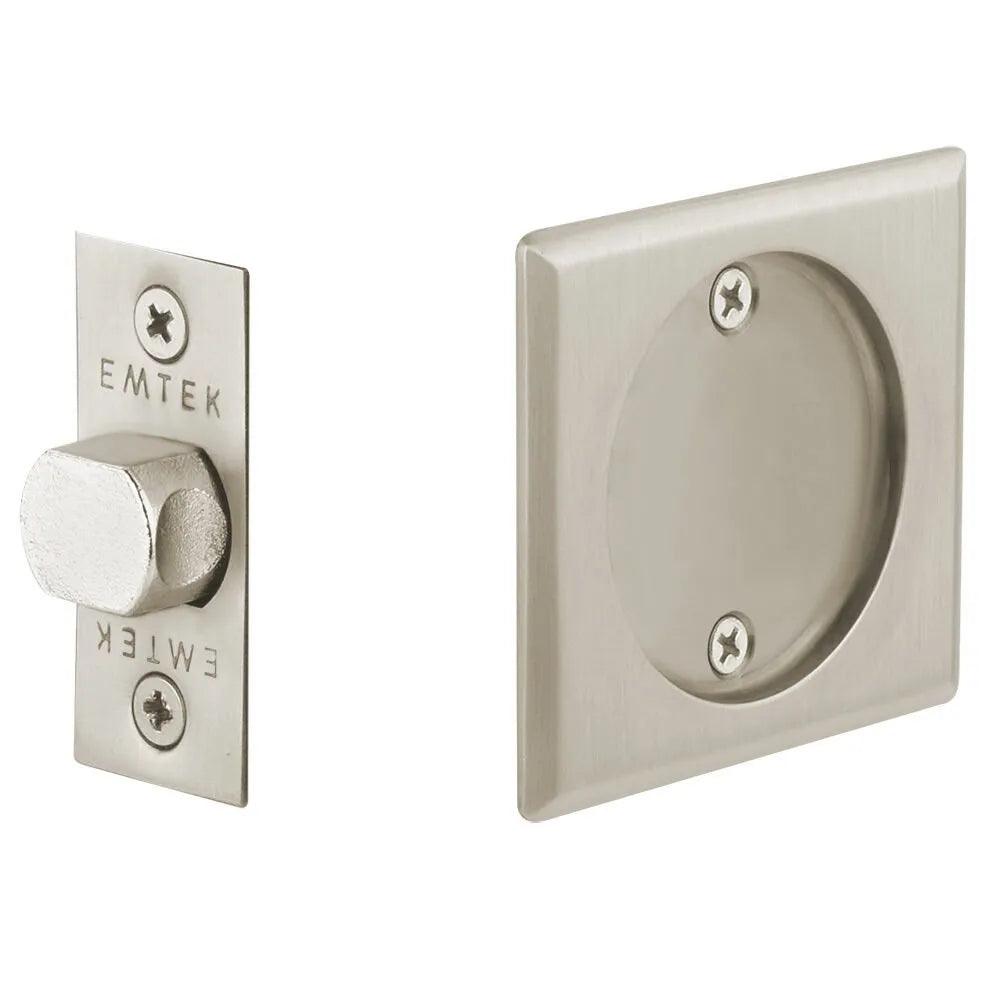 Emtek Passage Square Pocket Door Tubular Lock Satin Nickel