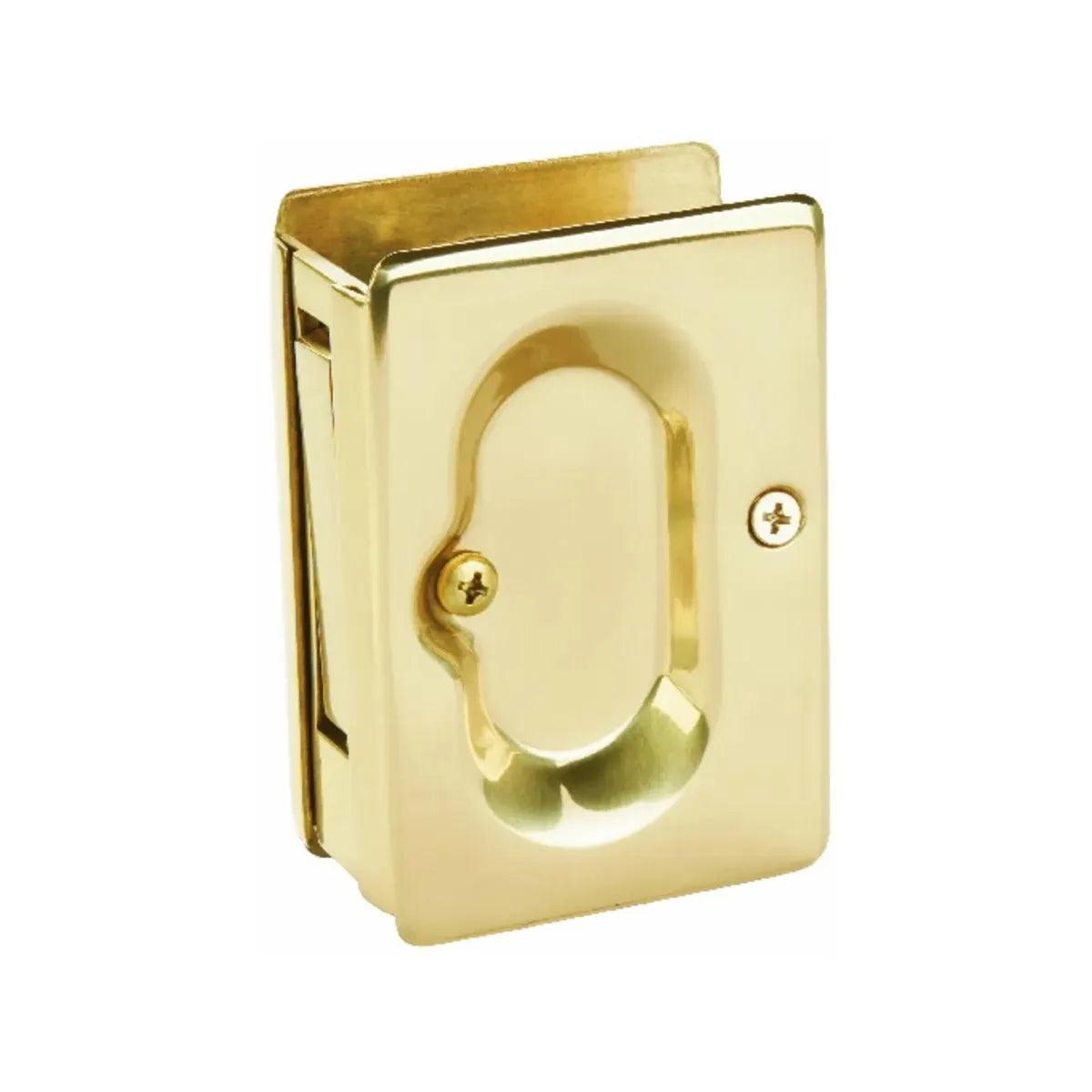 Emtek Passage Standard Pocket Door Lock Polished Brass