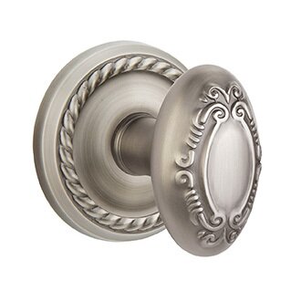 Emtek Victoria Knob with Rope Rosette in Pewter finish