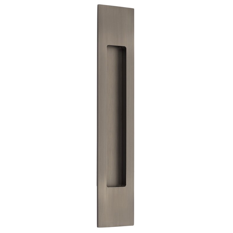 The Emtek 10" Modern Rectangular Flush Pull in Pewter finish