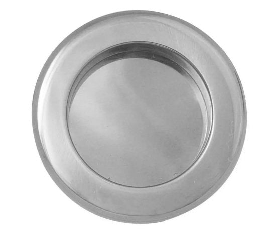 The Emtek 2 1/2" Round Flush Pull in Pewter finish