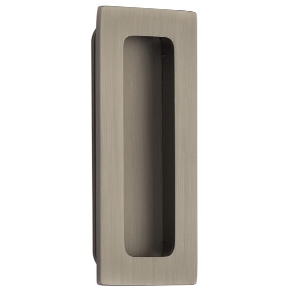 Emtek 4" Modern Rectangular Flush Pull in Pewter finish