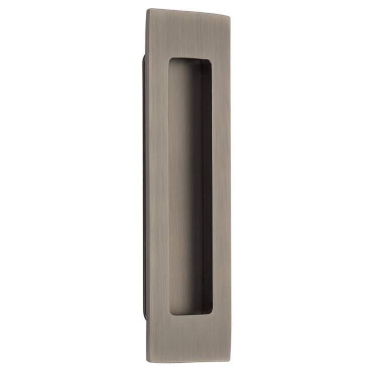 Emtek 6" Modern Rectangular Flush Pull in Pewter finish