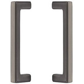 The Emtek Back to Back 8" Wilshire Door Pull in Pewter finish