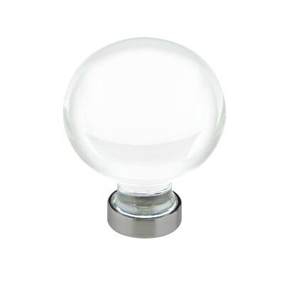 The Emtek Bristol Crystal Glass Knob 1-1/4" Wide (1-5/8" Projection) in Pewter finish