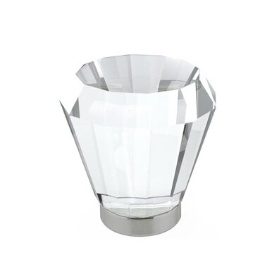 The Emtek Brookmont Crystal Glass Knob 1-1/4" Wide (1-1/2" Projection) in Pewter finish