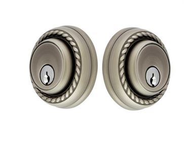 Emtek Double Cylinder Rope Keyed Deadbolt in Pewter finish