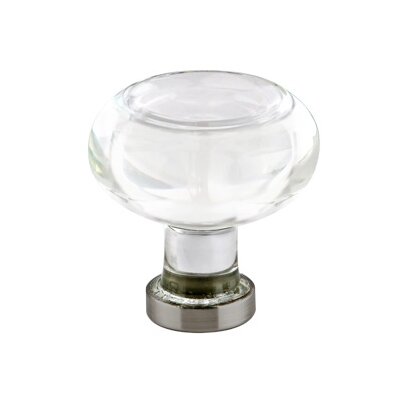 The Emtek Georgetown Crystal Glass Knob 1-1/4" Wide (1-1/2" Projection) in Pewter finish