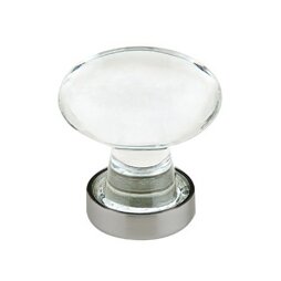 The Emtek Hampton Crystal Glass Knob 1-1/4" Wide in Pewter finish