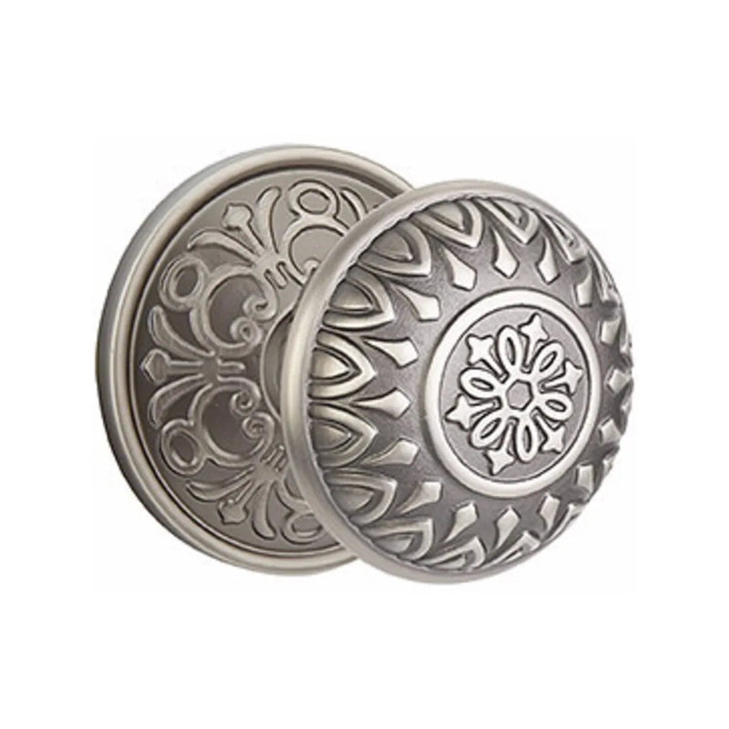 Emtek Lancaster Knob with Lancaster Rosette in Pewter finish