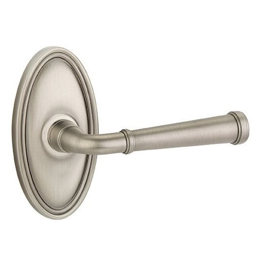 Emtek Merrimack Lever With Oval Rosette in Pewter finish