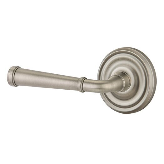 The Emtek Merrimack Lever With Regular Rosette in Pewter finish