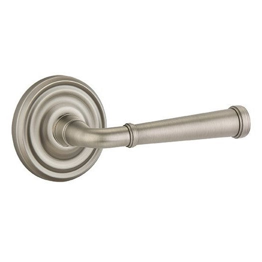 The Emtek Merrimack Lever With Regular Rosette in Pewter finish