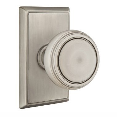 Emtek Norwich Knob with Rectangular Rosette in Pewter finish