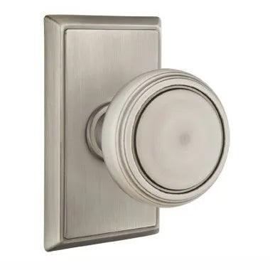 Emtek Norwich Knob with Rectangular Rosette in Pewter finish