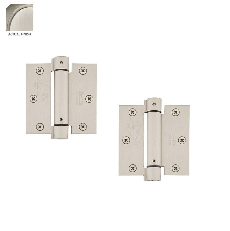 Emtek Plated Steel UL Listed Spring Hinge, 3.5" x 3.5" with Square Corners in Pewter finish