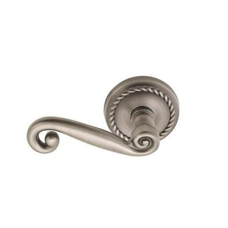 Emtek Rustic Lever With Rope Rosette in Pewter finish