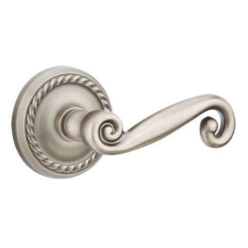 Emtek Rustic Lever With Rope Rosette in Pewter finish