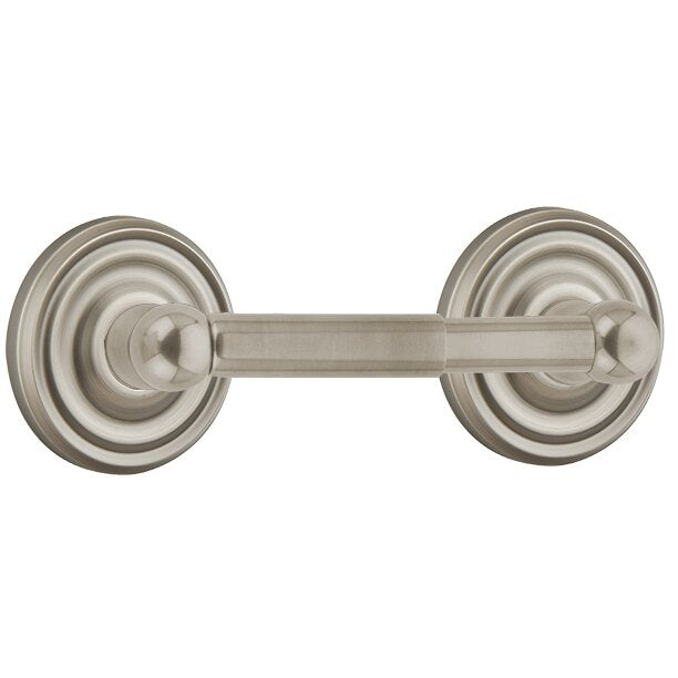 Emtek Traditional Brass Paper Holder - Spring Rod Style (3 3/8" Projection) With Regular Rosette in Pewter finish