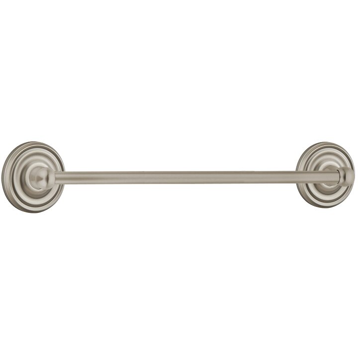 The Emtek Traditional Brass Towel Bar with Regular Rosette in Pewter finish.