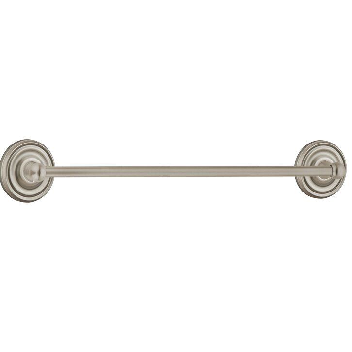 The Emtek Traditional Brass Towel Bar with Regular Rosette in Pewter finish.