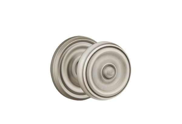 The Emtek Waverly Knob with Regular Rosette in Pewter finish.