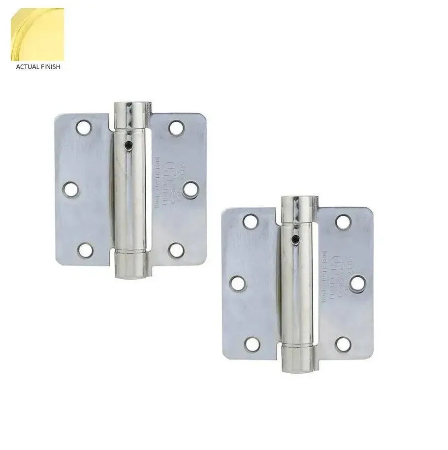 EmtekEmtek Plated Steel UL Listed Spring Hinge, 3.5" x 3.5" with 1/4" Radius Corners in 