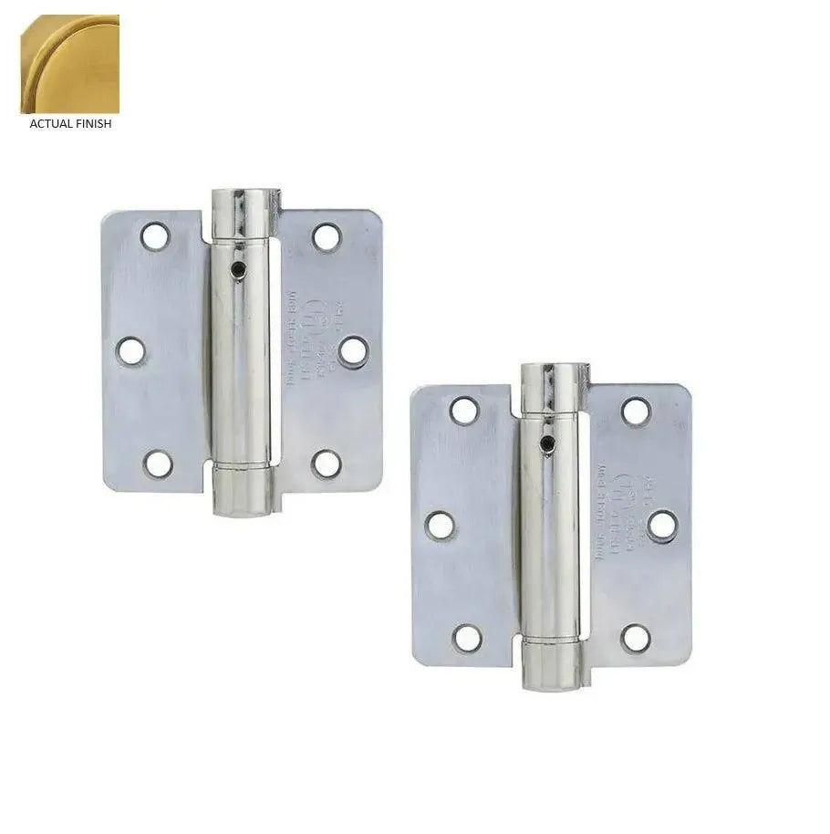 EmtekEmtek Plated Steel UL Listed Spring Hinge, 3.5" x 3.5" with 1/4" Radius Corners in 