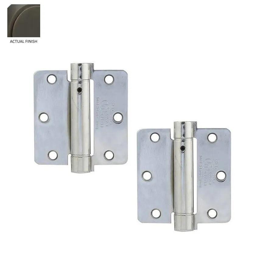 Emtek Plated Steel UL Listed Spring Hinge, 3.5" x 3.5" with 1/4" Radius Corners Oil Rubbed Bronze