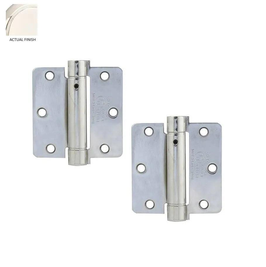 Emtek Plated Steel UL Listed Spring Hinge, 3.5" x 3.5" with 1/4" Radius Corners Pewter